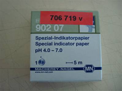 Papier pH bande étroite (pH4-7)
