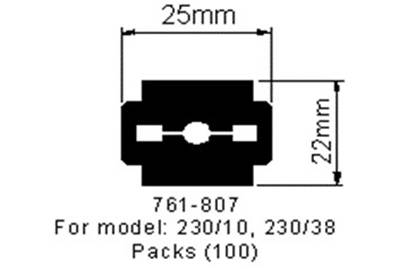 Découpoir - Petites lames 25x22x0,13mm - (lot de 100)